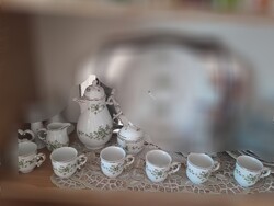 Erika mintás hollóházi kávéskészlet