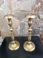 Nagyméretű antik réz gyertyatartó pár