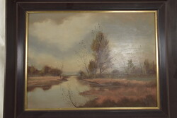 Csáky Lajos - Őszi délután 30X40 cm olaj, farost