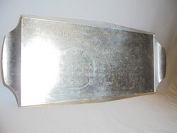 Retro alumínium emlék tálca " Békéscsaba "