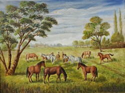 ÚJ AKCIÓ!! Szignózott (Juszkó) olaj vászon festmény, NAGY méret