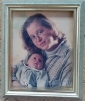 Vintage vastag halványkék fakeret - fénykép keret