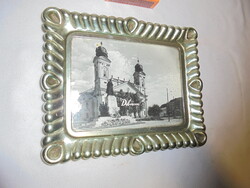Retro alumínium tálca Debrecen fotóval - szuvenír, emlék tárgy