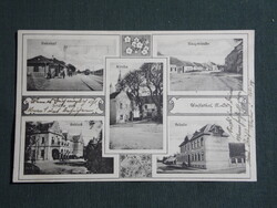 Képeslap,Ausztria,Wolfsthal,templom,kastély,vasútállomás,iskola,Josef Popper kiadás Wien1929-