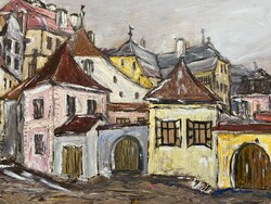 SZEBEN, FINGELINS TÉR, 63 X 57 CM, OLAJ, FAROST, TÁJKÉP FESTMÉNY