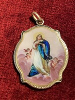 RÉGI,SZÉP FORMÁJÚ MÁRIA MEDÁL 14K ARANY!!!