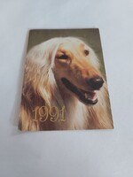 Kutyás orosz kártyanaptár 1991 - Afgán agár