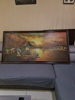 Nagyméretű olajfestmény,kitünő álapotban,táovol keleti müvésztől,szignozótt.