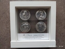 Andorra évszakok 5 diner lot .999 ezüst 2012 patinázott