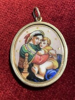 RÉGI,GYÖNYÖRŰ MÁRIA MEDÁL 14K ARANY!!