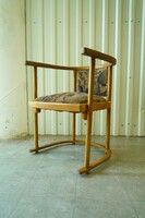 Antik szecessziós Josef Hoffmann Fledermaus karosszék szék fotel Thonet J&J Kohn kárpitozott
