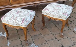 Viennese Baroque Pair of Ottoman Seats