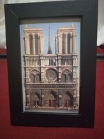 1970 s framed post card in 13 x 18 cm new black frame Notre Dame Paris