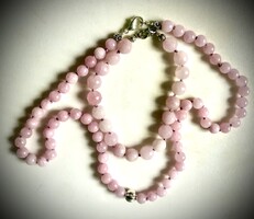 Egyenként csomózott, egyedi kétrészes Kunzit ékszerszett