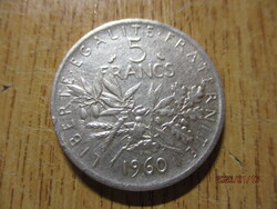 1960, Francia ezüst 5 Francs. ritka,keresett