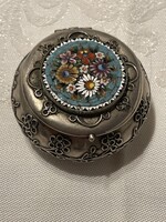 Antik Olasz Muránoi mikró  mozaikos szelence, doboz gyönyörű.