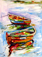 Boats - acrylic painting / Csónakok - akril festmény