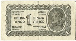 1 dinár 1944 Jugoszlávia Partizán bankjegy 3.