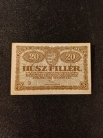 1920 Húsz Fillér [ állapot : EF + / ropogós bankjegy ] Eltolt nyomat.