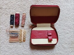 Retro bőr úti varrókészlet