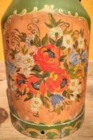 Antik kézzel festett tejes kanna / tejhordó vidéki művészet