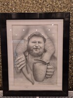 Boros attila festőművész rajz grafika Értékes