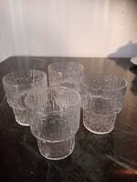 6 db skandináv / finn Iittala jégüveg rövid italos pohár -  Tapio Wirkkala  Paadar sorozat