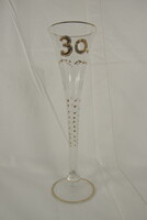 Évfordulós üveg pezsgős kehely A043