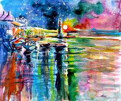 Roosters - watercolor painting/ Kakasok -   akvarell festmény