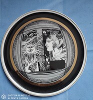 Hollóházi porcelán fali tányér