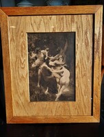 William-Adolphe Bouguereau: Nimfák és szatír, 1873. antik fénynyomat (Photogravure print)