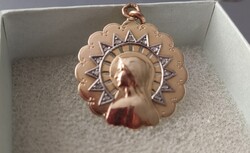 Antik Szűz Mária medál/gyémánt
