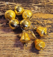 Régi karácsonyfadísz ritkaság a különleges Gablonzi drótos üvegcsengettyű