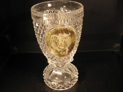 Antik bieder monogramos boros , talpas pohár