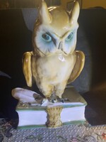 Zsolnay bagoly, hibátlan, szép színekkel 28 cm magas