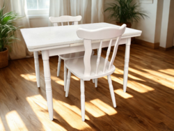 Retro régi étkező asztal bővíthető konyhaasztal 2 db szék garnitúra country vidéki stílus