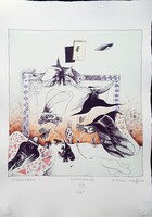 Ef Zámbó István - Szárnypróbák 58 x 41 cm EBP, merített papír