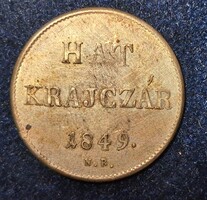 Verdehibás? Pénzérme Magyar 6 krajcár  ezüst 1849