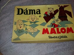 Régi DÁMA - MALOM társasjáték TRIÁL szép állapotban a képek szerint