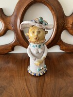 CSAVLEK ETELKA KERÁMIA SZOBOR / KALAPOS LÁNY