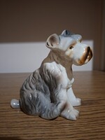 Porcelán Törpe Schnauzer kutya figura.13,5 cm. Hibátlan. Jelzett