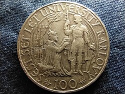 Csehszlovákia 600 éves a Károly Egyetem .500 ezüst 100 Korona 1948 BU