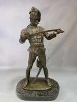 Nagyméretű Kisfaludi Strobl Zsigmond bronzszobor - Hadik Huszár