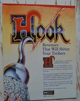 Pinball flyer Data East "Hook" Flipper reklám prospektus