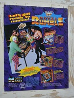 Pinball flyer Data East "WF Royal Rumble" Flipper reklám prospektus