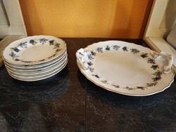 Hollóházi szedres süteményes készlet