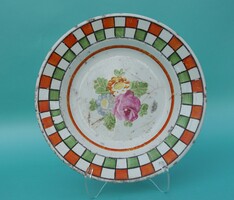 Régi antik Apátfalvi kerámia népi falitányér