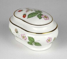 1Y667 Jelzett Wild strawberry (szamóca) mintás Wedgwood porcelán bonbonier