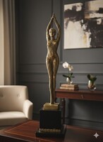 Art Deco "Exotic Dancer" – Jelzett luxus szobor (D.H. Chiparus stílus)