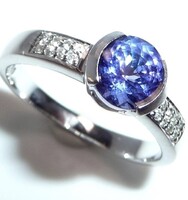 Tanzanit brillekkel 18 kr. arany gyűrű